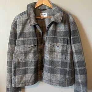 Old Navy Women's Gray Plaid Shacket